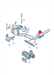 5QA254500X Volkswagen Exhaust Pipe with Catalytic Converter