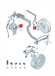 5QB614740D Audi Brake Hose (Master Cylinder to Hydraulic System)