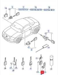 4D0905835 Volkswagen Keyring