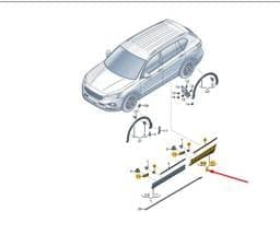 5FJ854949EGRU SEAT Rear Left Door Moulding (GRU)