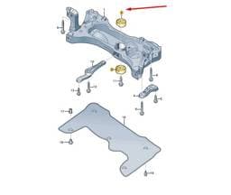 5Q0198037M Skoda Mounting Bracket Rubber Bushing