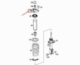 A1763200173 Mercedes-Benz Front Top Strut Support Bushing