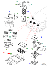 T4K13956 Jaguar Junction Box Frame Bracket