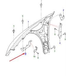T4K14055 Jaguar Front Right Fender Bumper Bracket