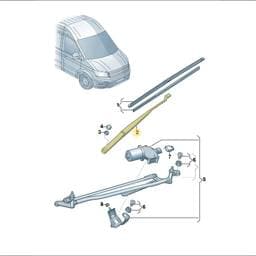 7C1955410A Volkswagen Aero Wiper Arm