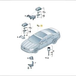 5GM035624EBV Volkswagen Control Unit (Satin Black/Traffic Red/White)
