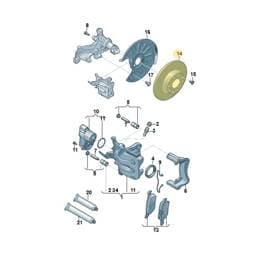 JZW698601BB Volkswagen Brake Disc And Pad Set