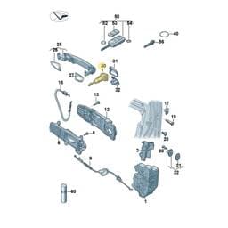 561837167AY Volkswagen Lock Cylinder With Housing