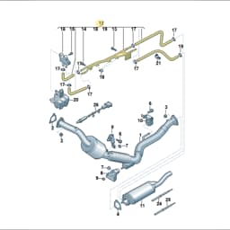 3D0131552E Volkswagen Control Cable with Differential Pressure Sensor