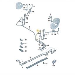 3D0614763F Volkswagen Brake Hose