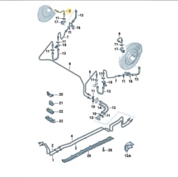 3D0614764F Volkswagen Brake Hose