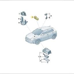 5GM035624QJC Volkswagen Control Unit (Ceramic/Dark Grey/Traffic Red)