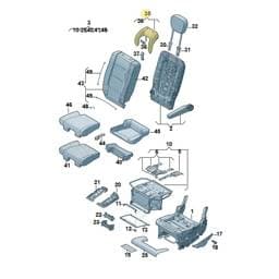 7N0887901EUOD Volkswagen Seat Belt (Palladium Grey/Art Grey)
