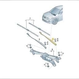 2GN955410A03C Volkswagen Wiper Arm (Rally Black)