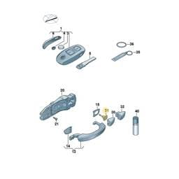 7P6837167BY Volkswagen Lock Cylinder With Housing