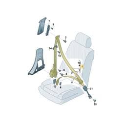 7P0857705FUHQ Volkswagen Seatbelt Assembly (Beige UHQ)