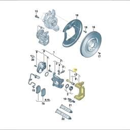 8W0615425HSL7 Volkswagen Floating Caliper Brake (Grey)