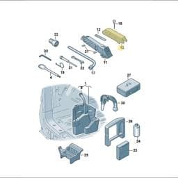 7H0012113B9B9 Volkswagen Tool Kit Component (Satin Black)