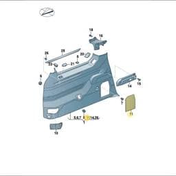 7T0868434A2JV Volkswagen Interior Lining (Raven 2JV)