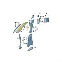 7T0867720F7CW Volkswagen Body Trim Panel (Light Beige 7CW)