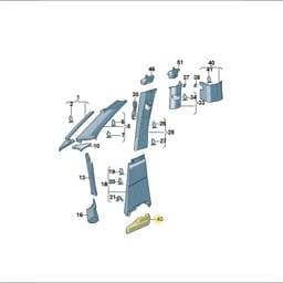 7T0868886B2JV Volkswagen Interior Trim Piece (Raven 2JV)
