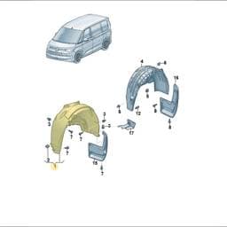 7T0809957H Volkswagen Wheel Housing Liner