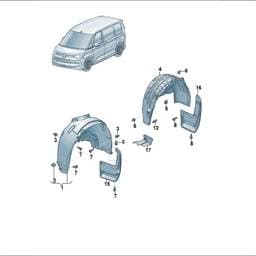 7T0821146B Volkswagen Wheel Arch Liner
