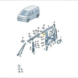 7T0810581 Volkswagen Seat Belt Mounting Reinforcement