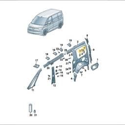 7T0809321 Volkswagen Seat Belt Retaining Plate