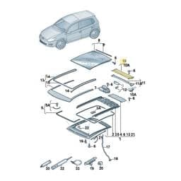8X0877306AAK1 Volkswagen Sunroof Roller Blind (Pearl Grey)