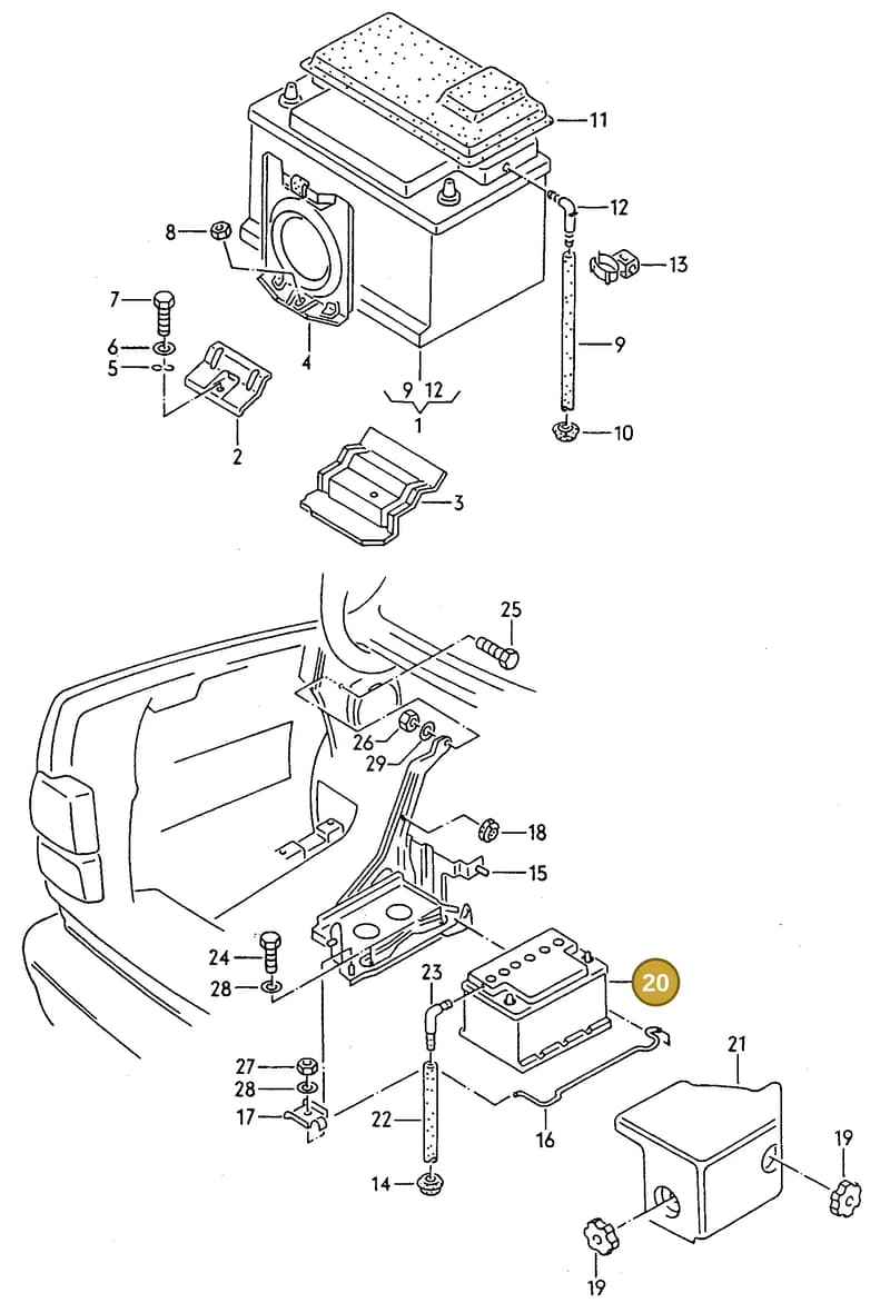 000915105AA — Audi 200 Turbo (1988-1990) diagram 089158100, position 20