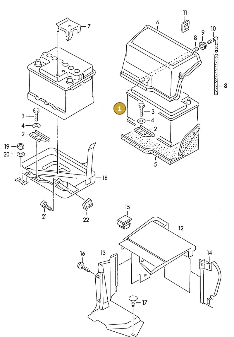 000915105AA — Audi 80 Av.Rs2 qu. (1994-1995) diagram 114915100, position 1