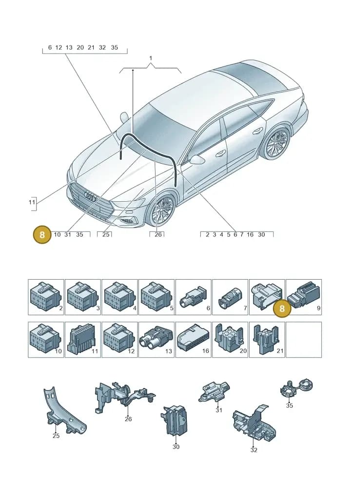 000979226E — Audi A7 (2021-) diagram 435971900, position 8