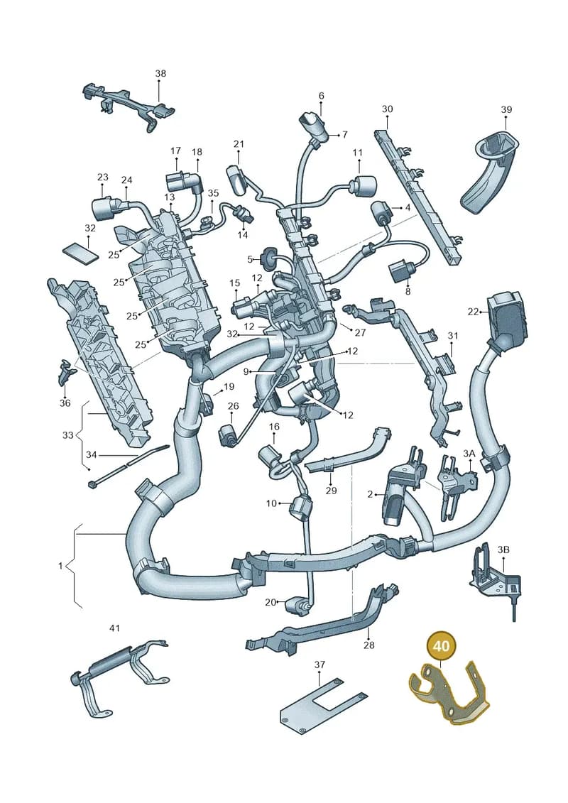 03C971502H — Audi A1 Sportback (2010-2015) diagram 708971700, position 40