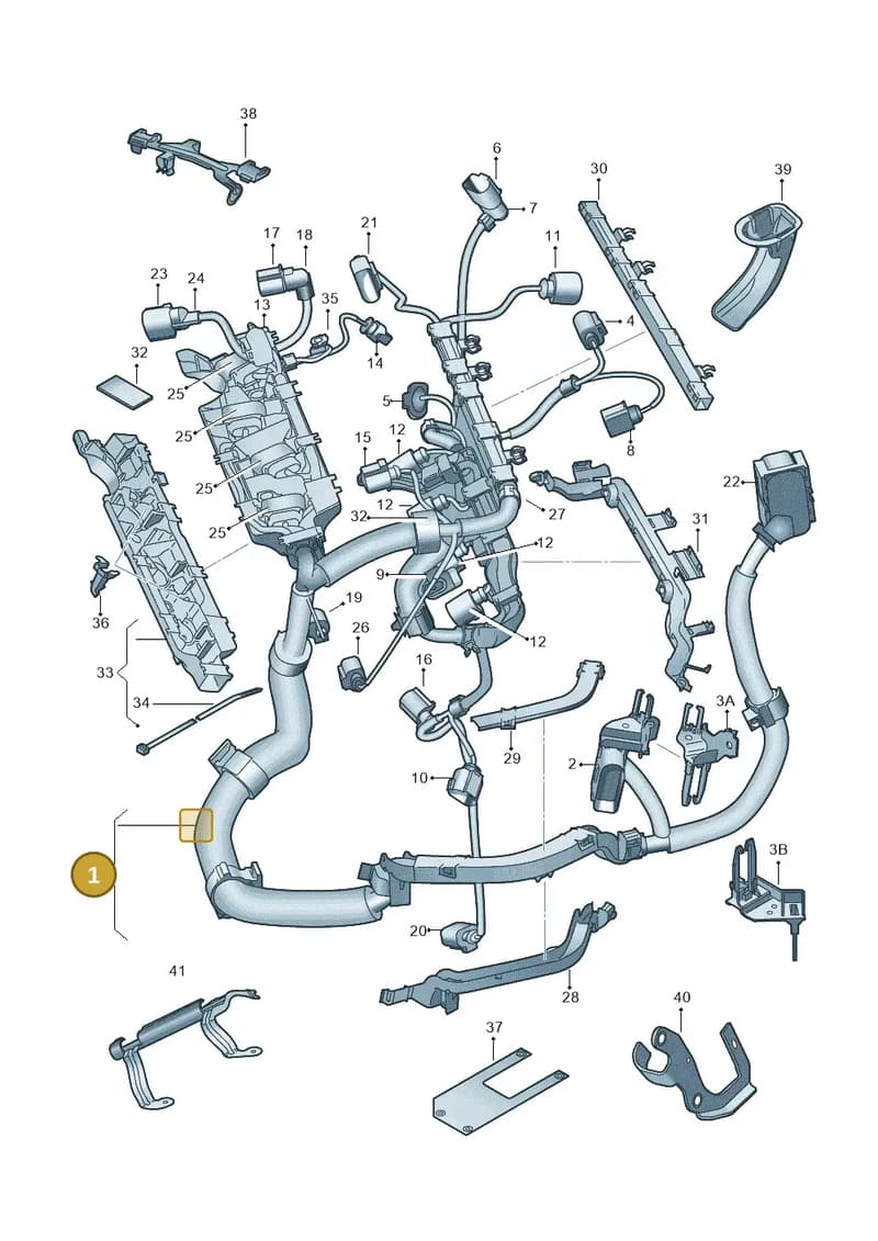 03C971612AN — Audi A1 Sportback (2010-2015) diagram 708971700, position 1