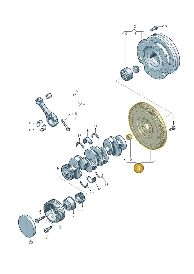 03G105323S — Audi A4 Av. Allroad (2008-2016) diagram 725105500, position 8