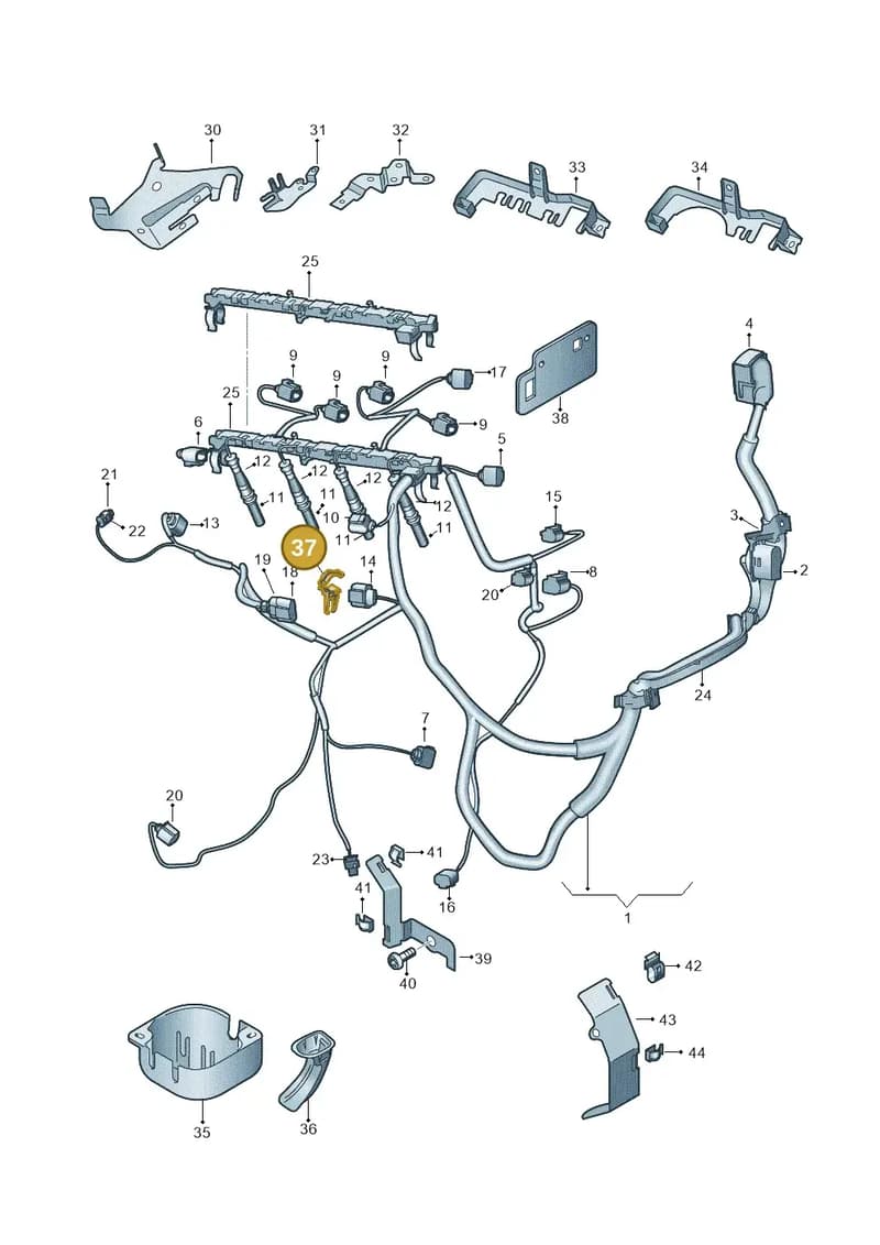 03G971845B — Audi A1 Sportback (2010-2015) diagram 708971300, position 37
