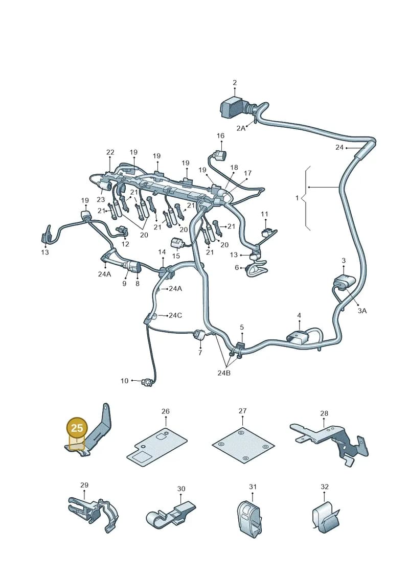 03G971858AA — Audi TTS Coupe 2.0 (2010-2014) diagram 707971350, position 25