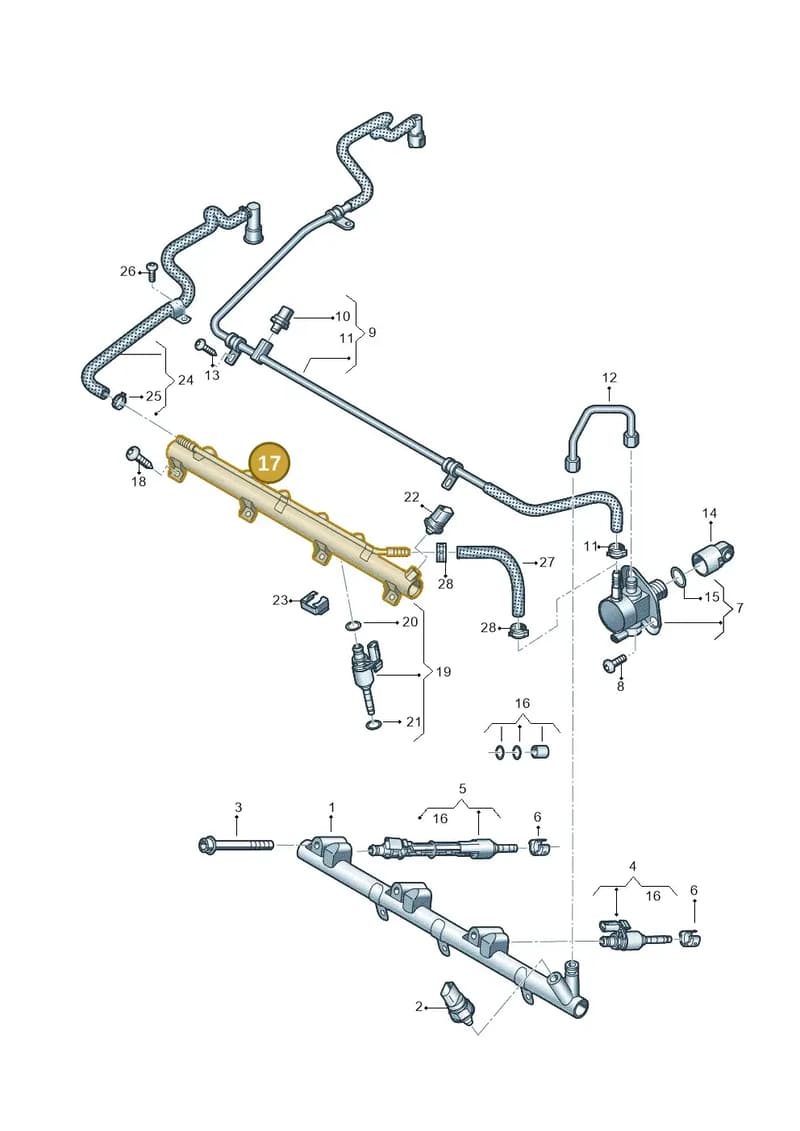 03H133317Q — Audi Q6 (2022-) diagram 809133200, position 17