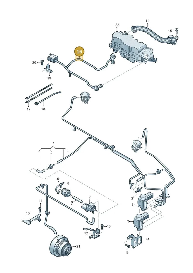 03H133352B — Audi Q6 (2022-) diagram 809133015, position 16