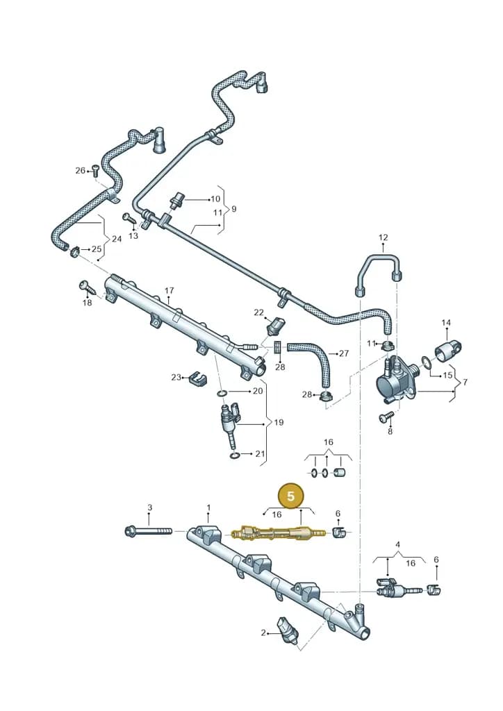 03H906036J — Audi Q6 (2022-) diagram 809133200, position 5