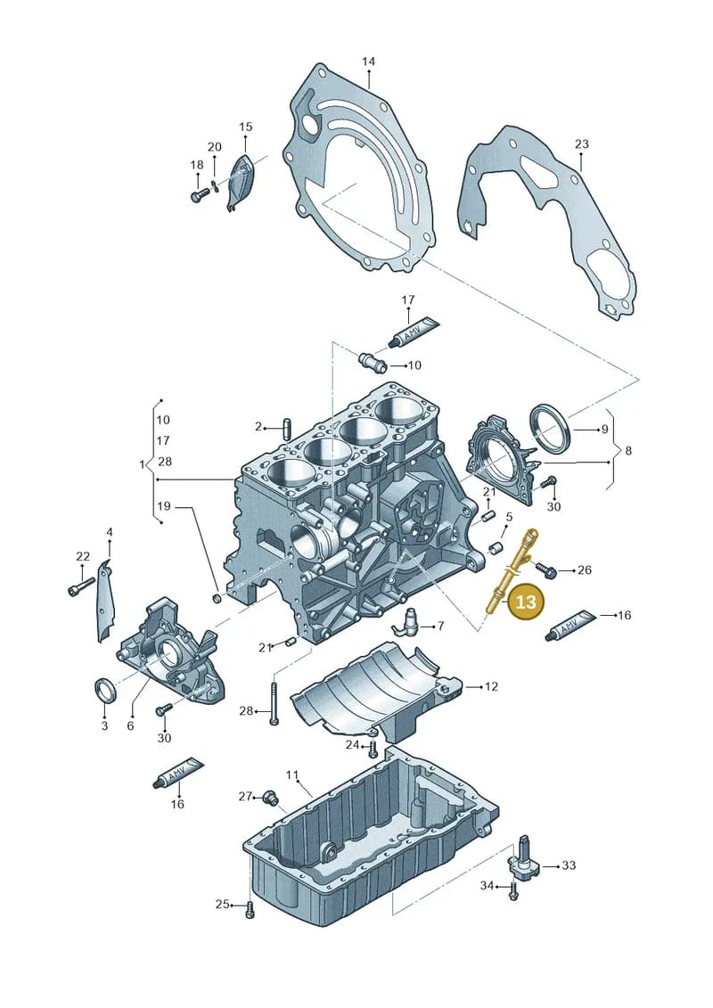 03L103634E — Audi Q5 qu. 2.0 TDI (2008-2012) diagram 412103200, position 13