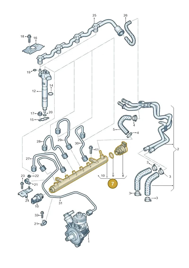 03L130089A — Audi A4 Av. Allroad (2008-2016) diagram 636130600, position 7