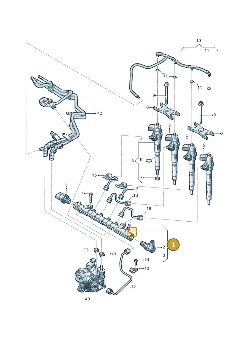 03L130089Q — Audi Q5 qu. 2.0 TDI (2012-2017) diagram 647130650, position 1