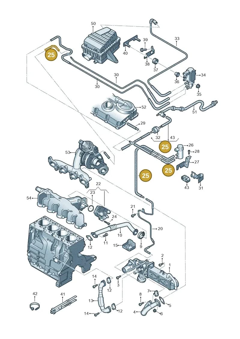 03L131055CN — Audi A1 Sportback (2010-2015) diagram 708131300, position 25