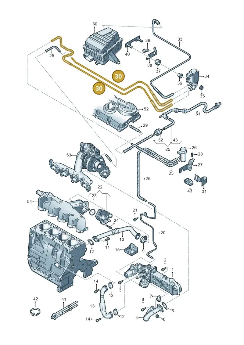 03L131055CQ — Audi A1 Sportback (2010-2015) diagram 708131300, position 30