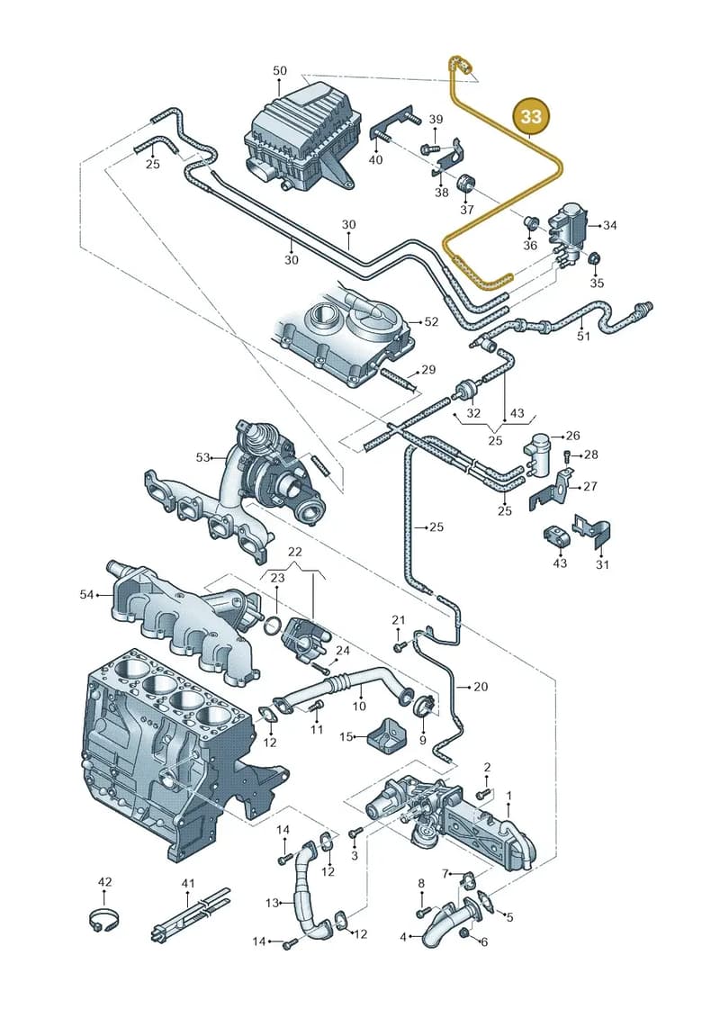03L131055DT — Audi A1 Sportback (2010-2015) diagram 708131300, position 33