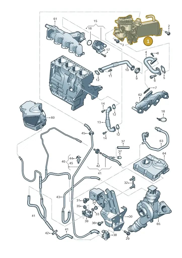 03L131512DT — Audi Q5 qu. 2.0 TDI (2012-2017) diagram 647131100, position 1