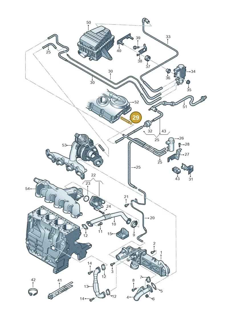 03L131605R — Audi A1 Sportback (2010-2015) diagram 708131300, position 29