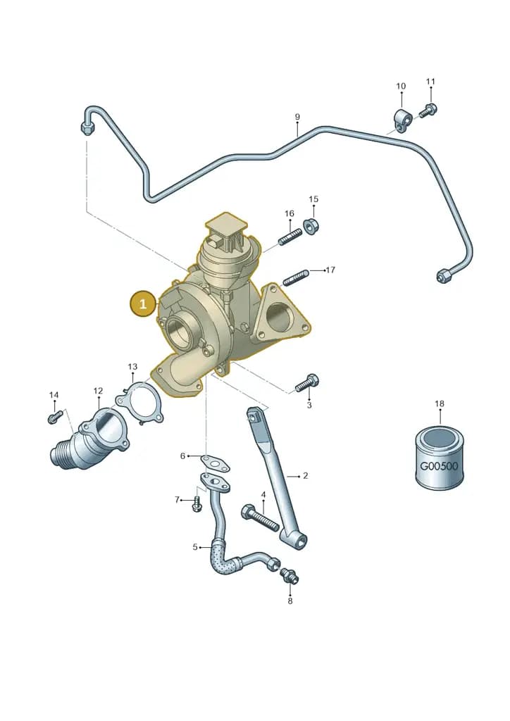03L145721A — Audi Q5 qu. 2.0 TDI (2012-2017) diagram 636145650, position 1